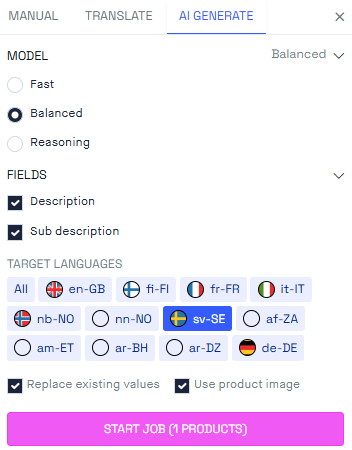 Batch update generate tab