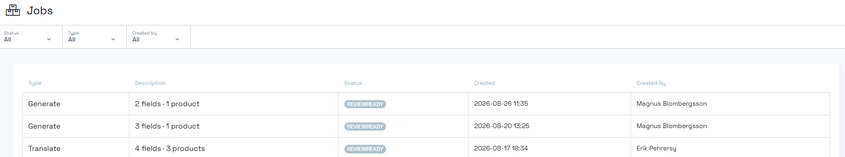 Batch update job review
