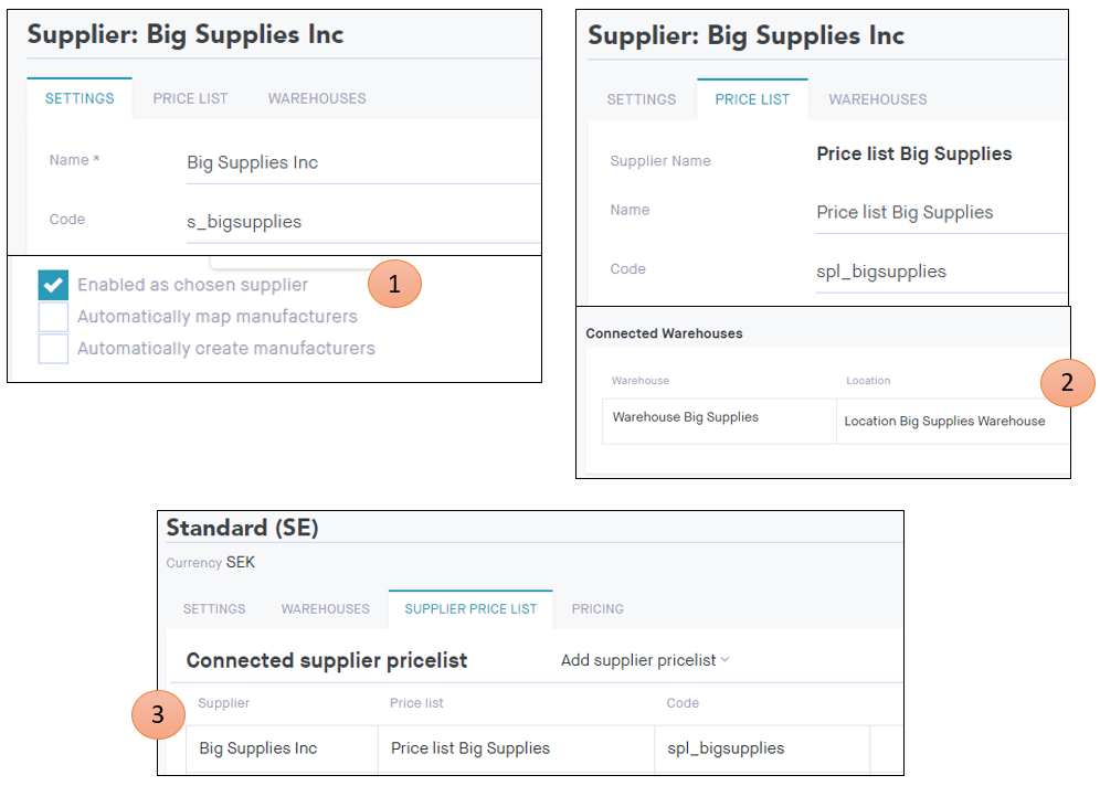 supplier onhand configuration 