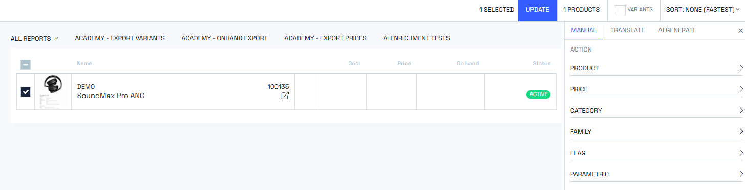 Batch update view