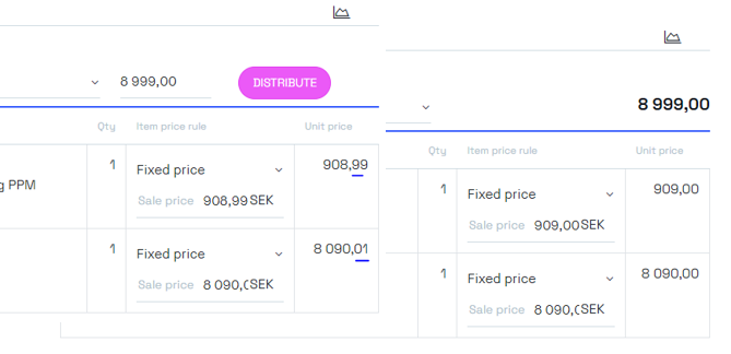 Bundle distribute price fix