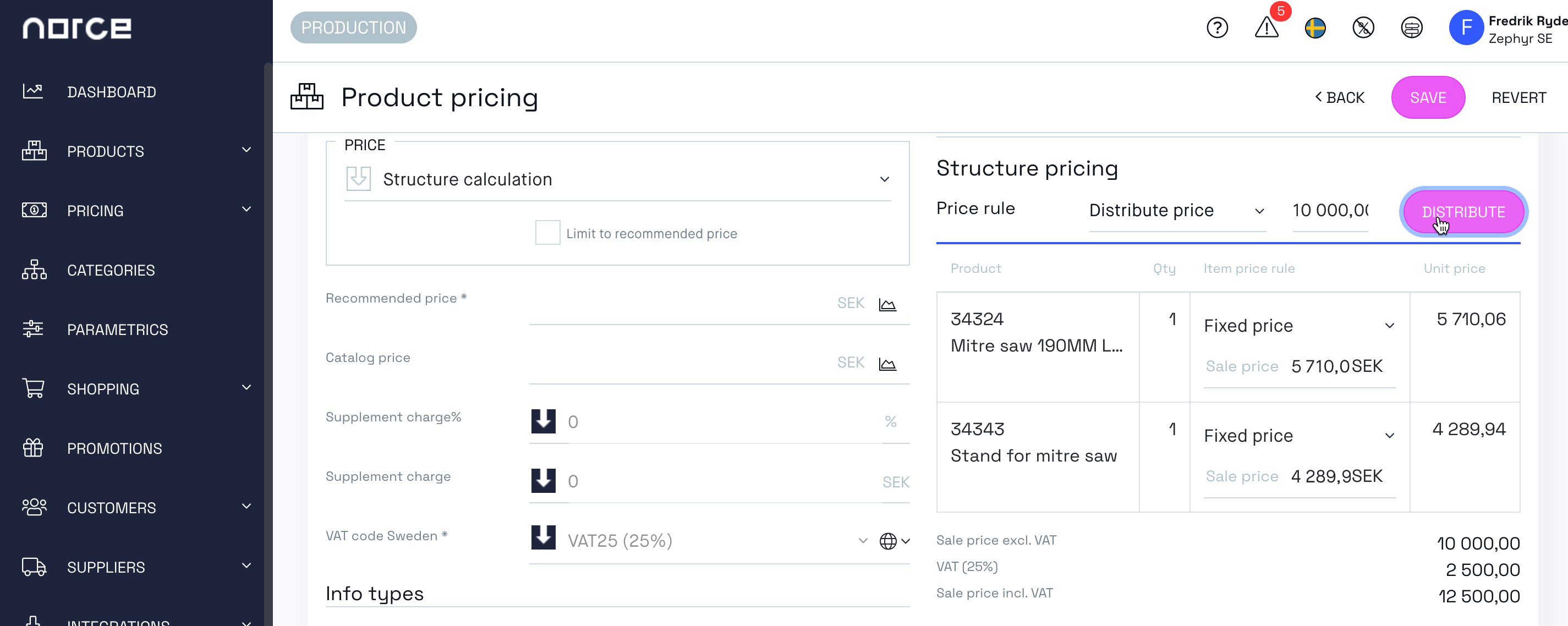 Bundle distribute price