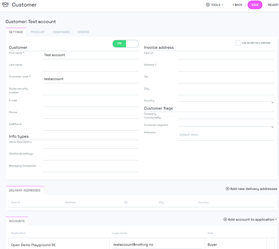 Customer view