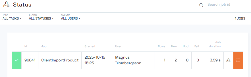 Status view