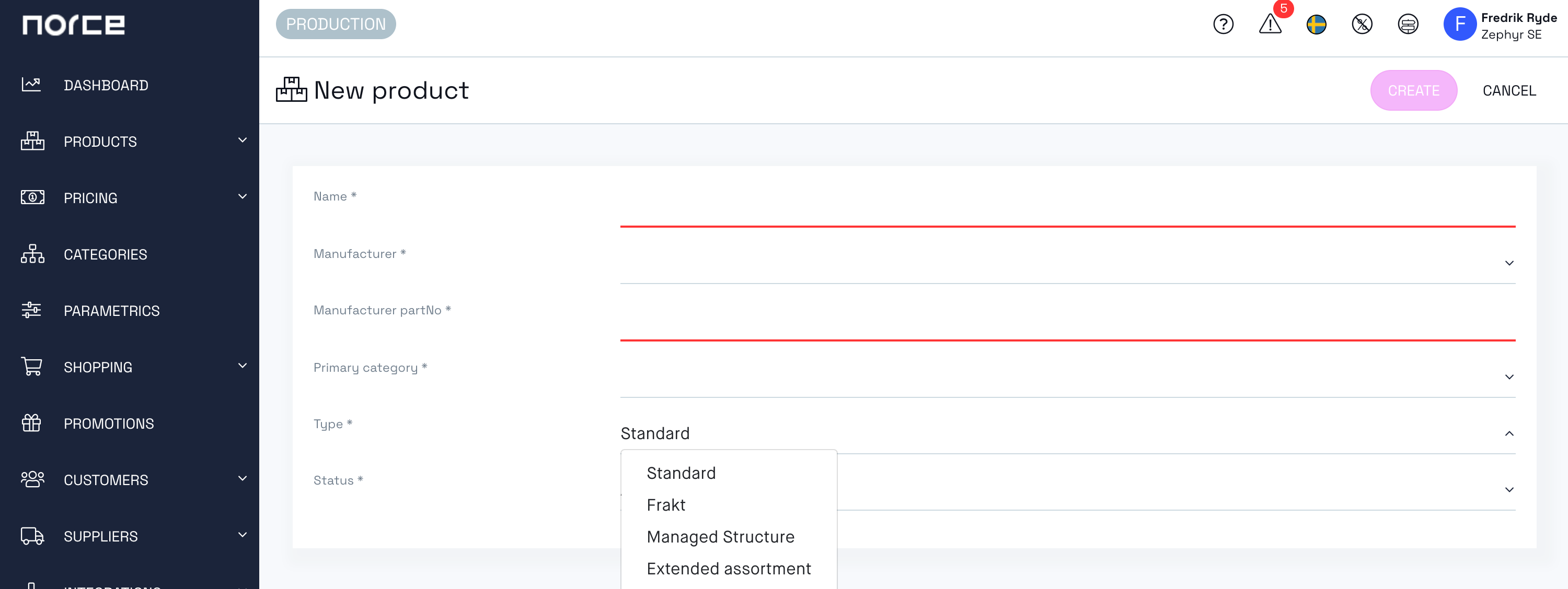 New managed structure