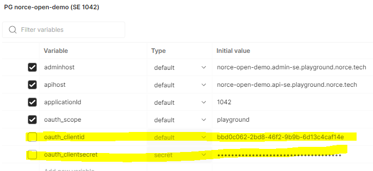 Disable environment variables