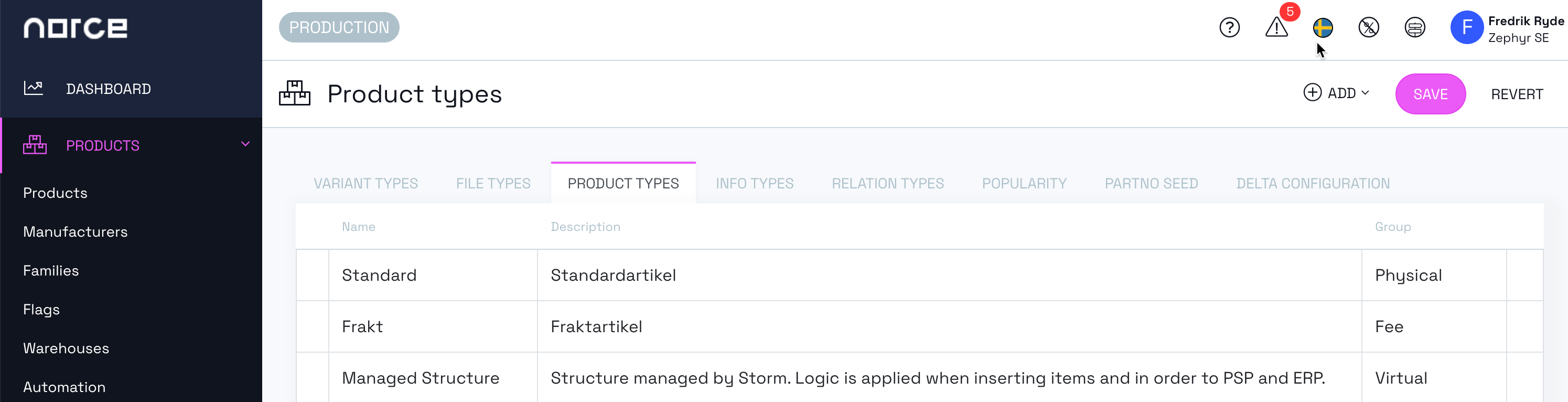 Product types