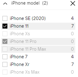 Product filtering 6
