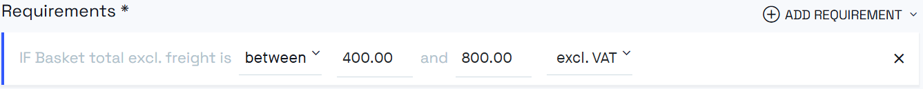 Basket total between