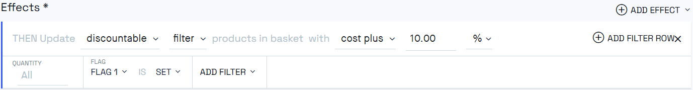 Promotions discount product cost plus