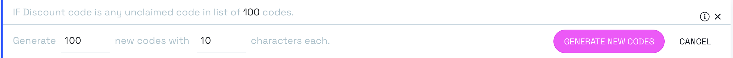 Promotion discount code import