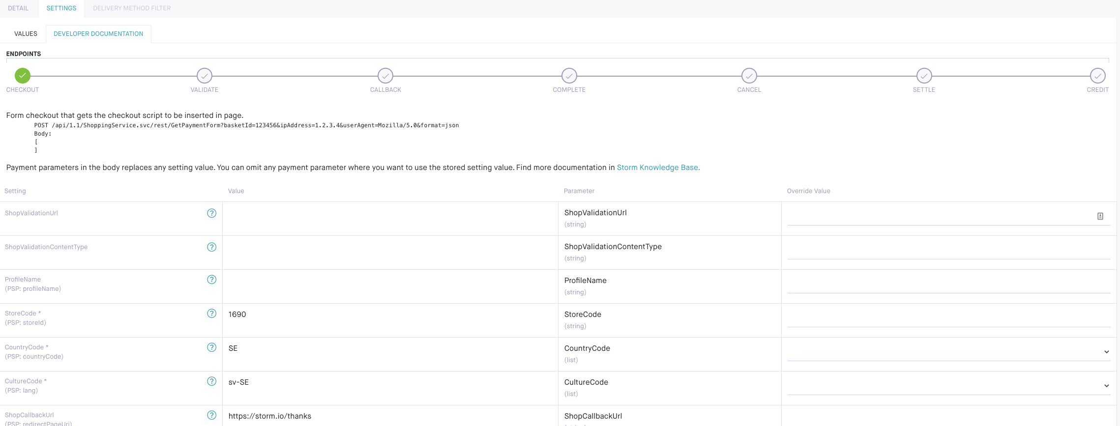 Developer config