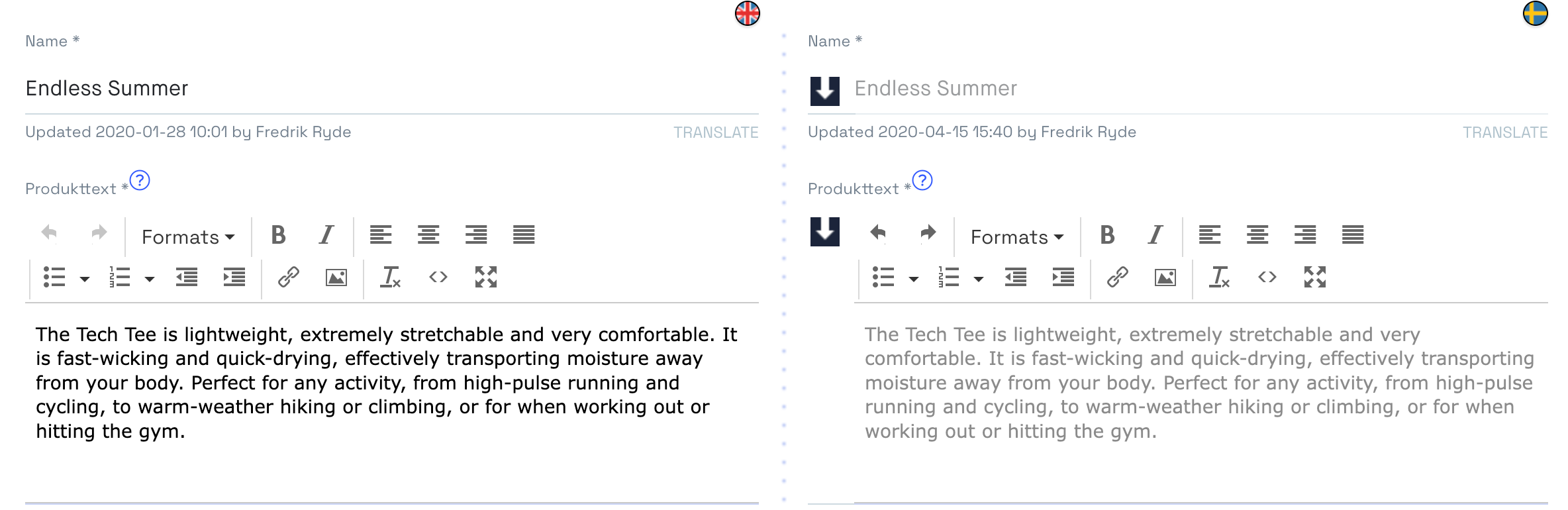 Text inheritance