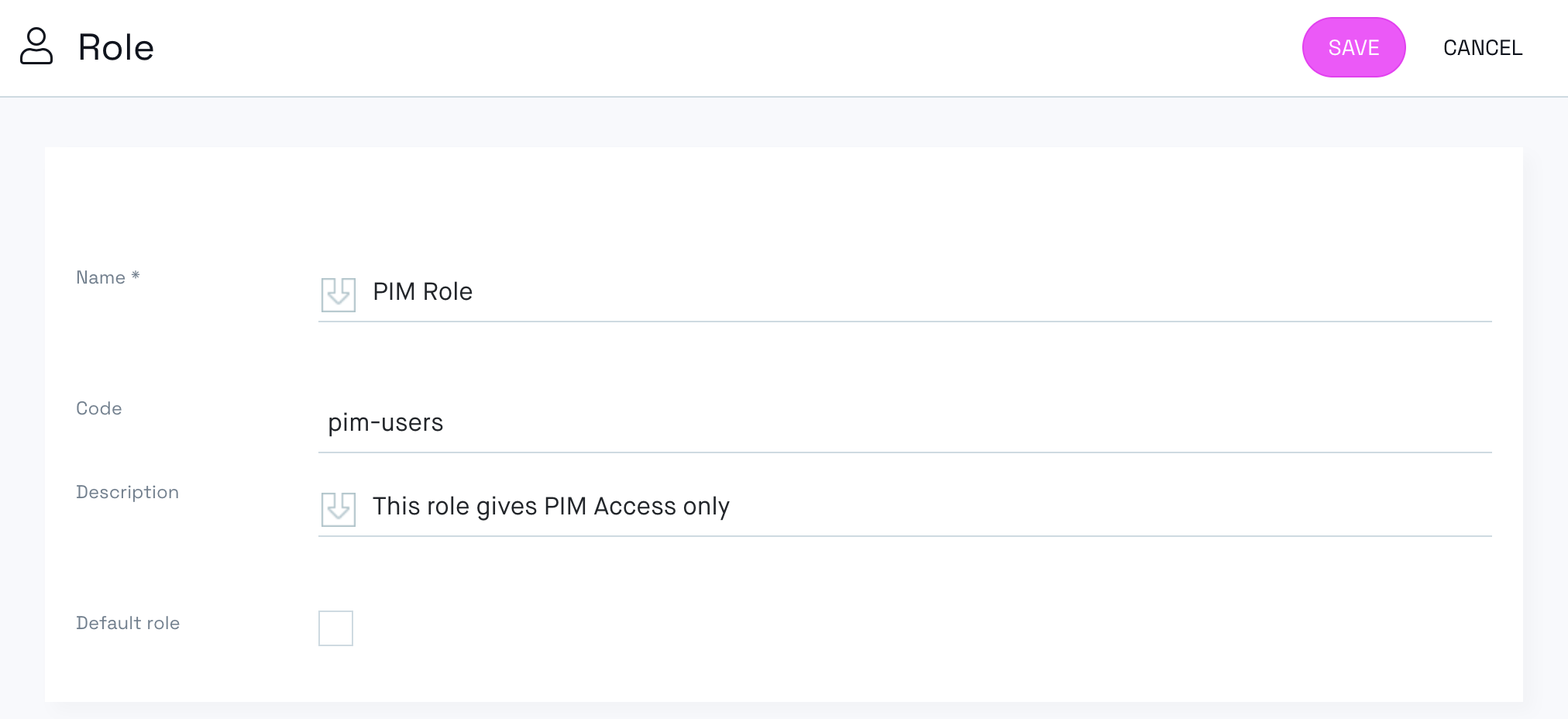 Norce Admin role with code pim-users