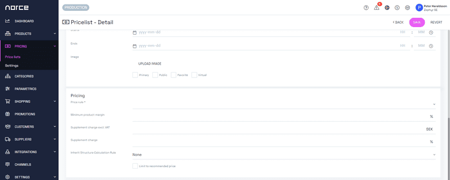 Set default pricing rules