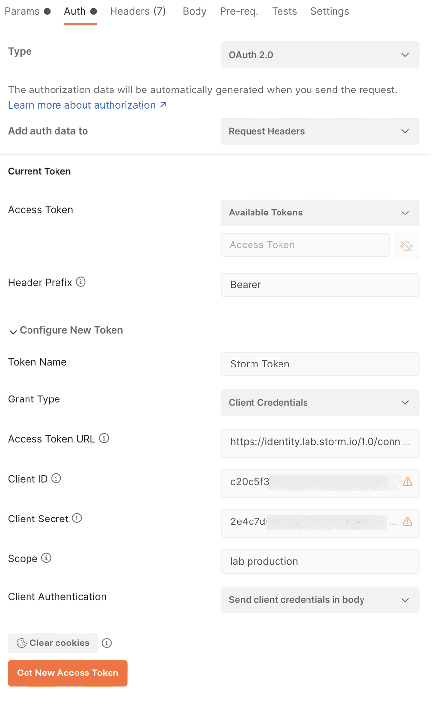 Auth in Postman