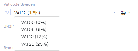 Change vat code on category 2