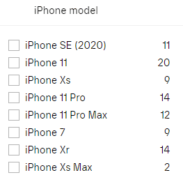 Product filtering 1