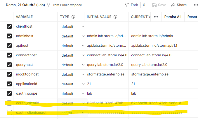 Disable environment variables