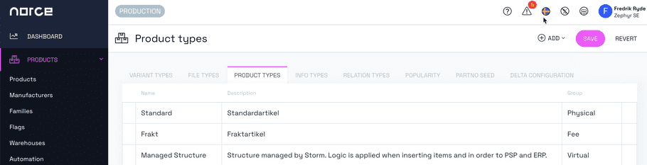 Product types