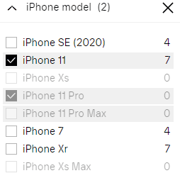 Product filtering 6