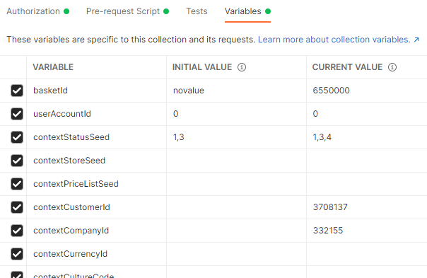 Collection variables